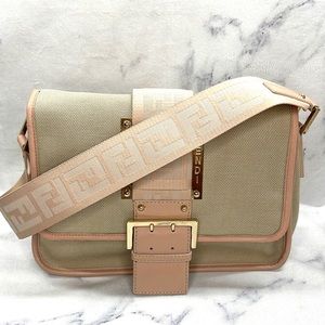 FENDI Zucca Buckle Flap Bag
